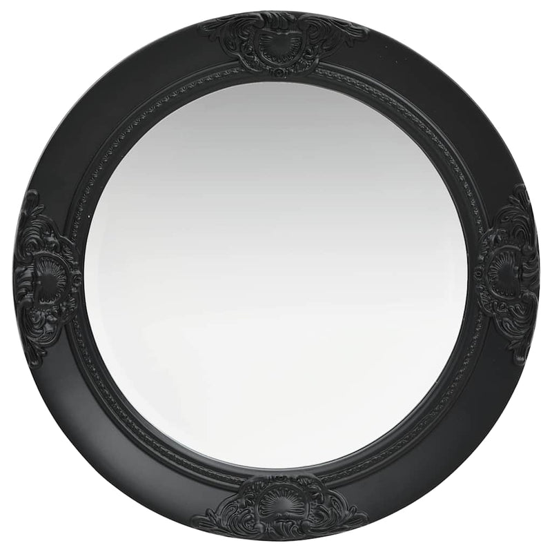 Oglindă de perete în stil baroc, negru, 50 cm