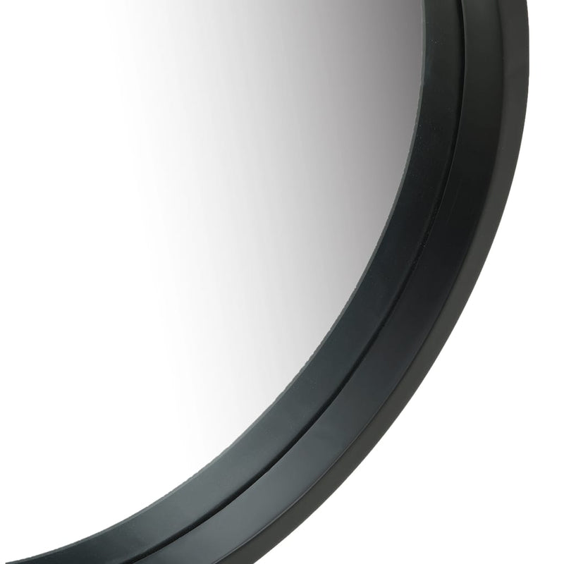 Oglindă de perete cu o curea, 50 cm, negru