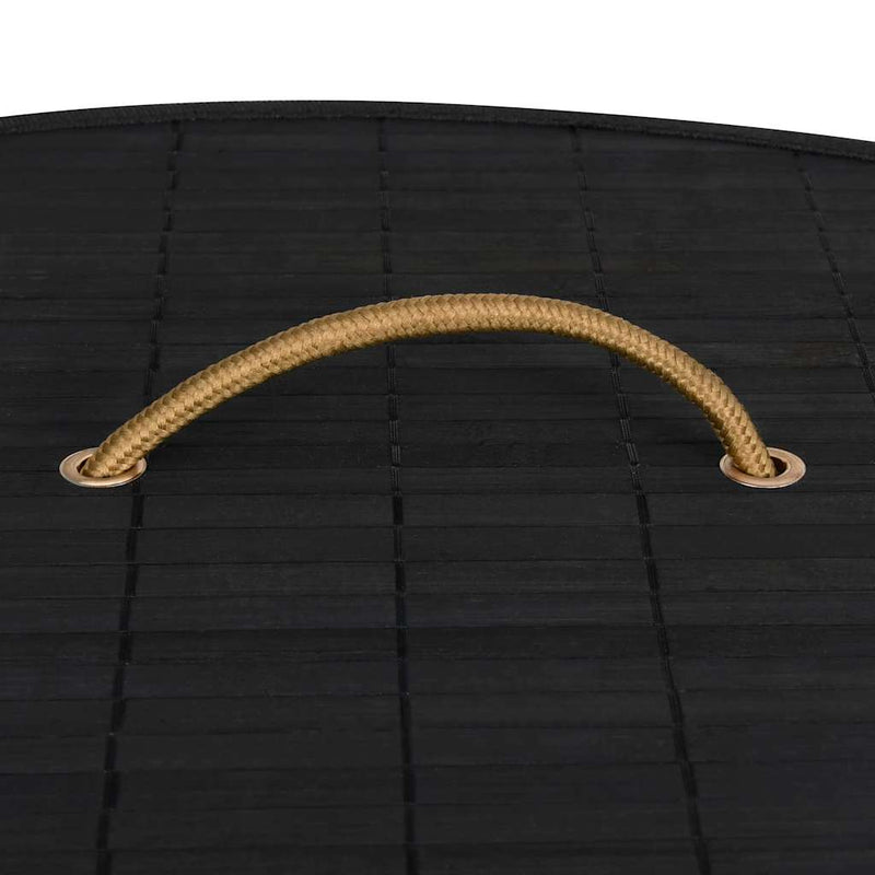 Coș de rufe din bambus de colț, negru, 60 L
