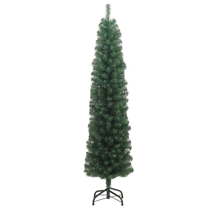 Pom de Crăciun artificial subțire cu suport verde 240 cm PVC