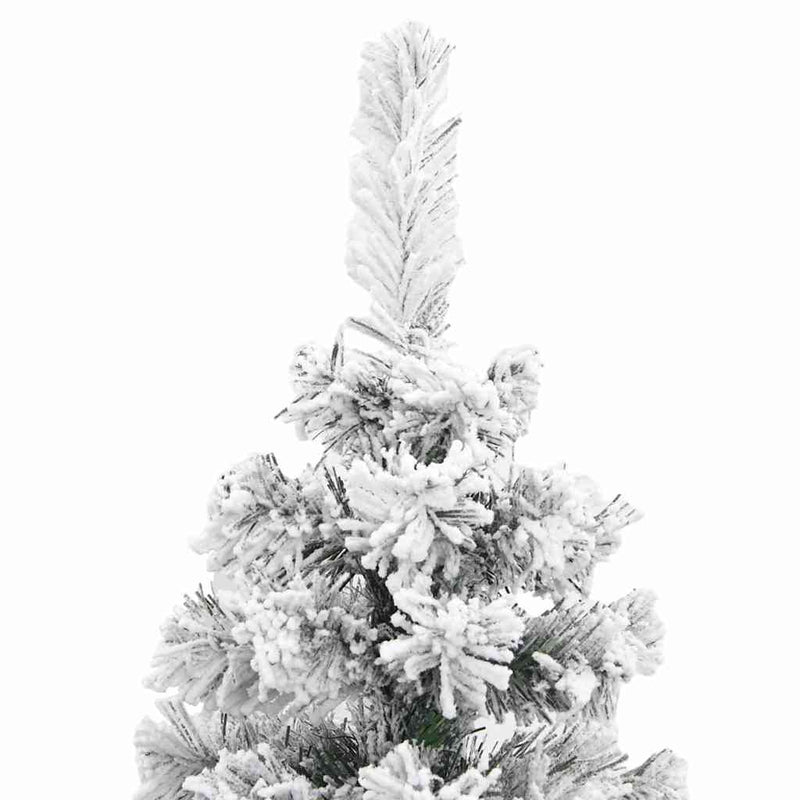 Pom de Crăciun artificial, subțire, cu zăpadă, verde 210 cm PVC