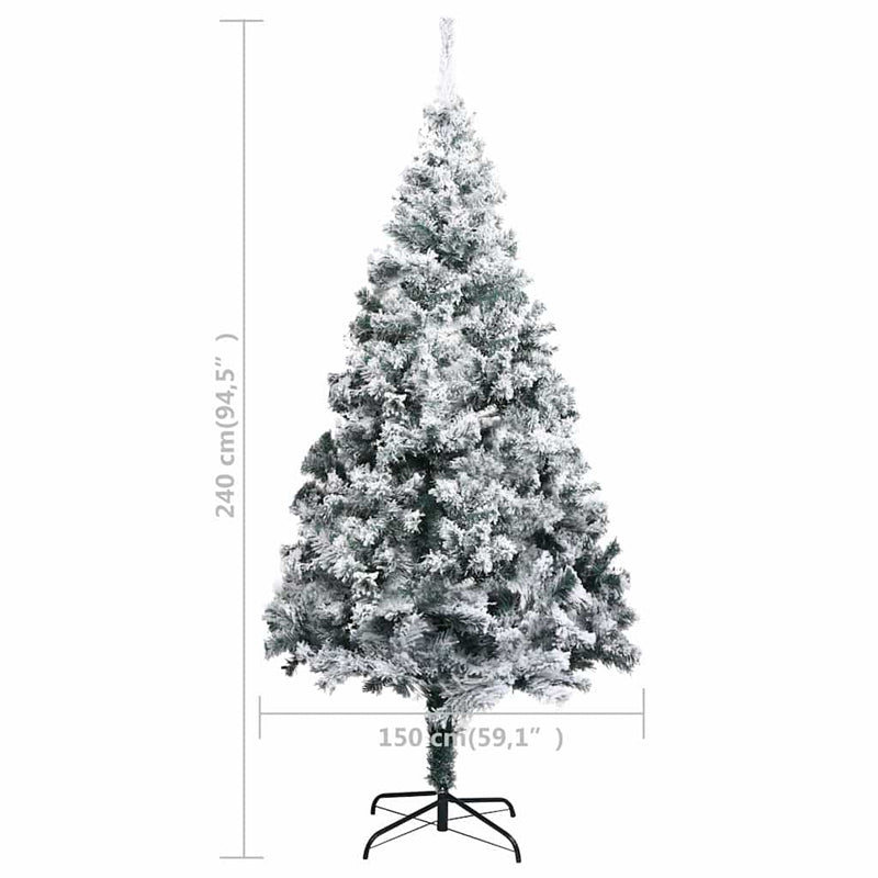 Pom de Crăciun artificial cu zăpadă, verde, 240 cm, PVC