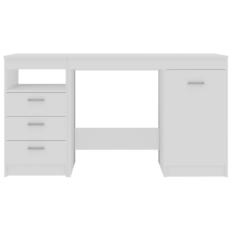 Birou, alb, 140x50x76 cm, lemn prelucrat