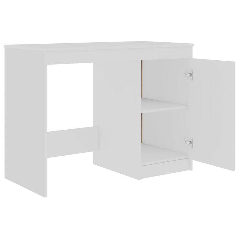 Birou, alb, 140x50x76 cm, lemn prelucrat