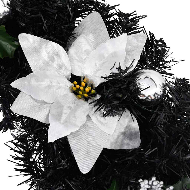 Arcadă de Crăciun cu lumini LED, negru, 90 cm, PVC
