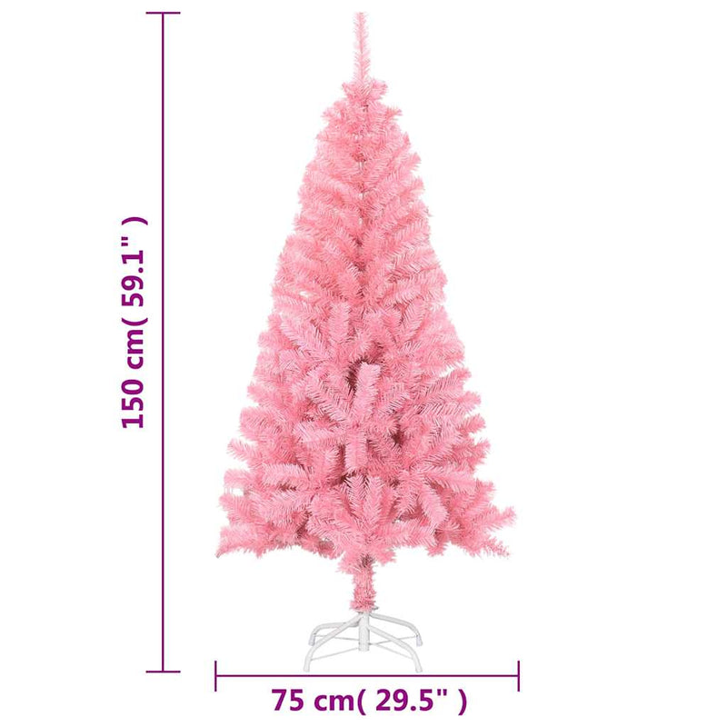 Pom de Crăciun artificial cu suport, roz, 150 cm, PVC