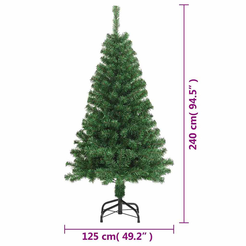 Pom de Crăciun artificial cu ramuri groase, verde, 240 cm, PVC