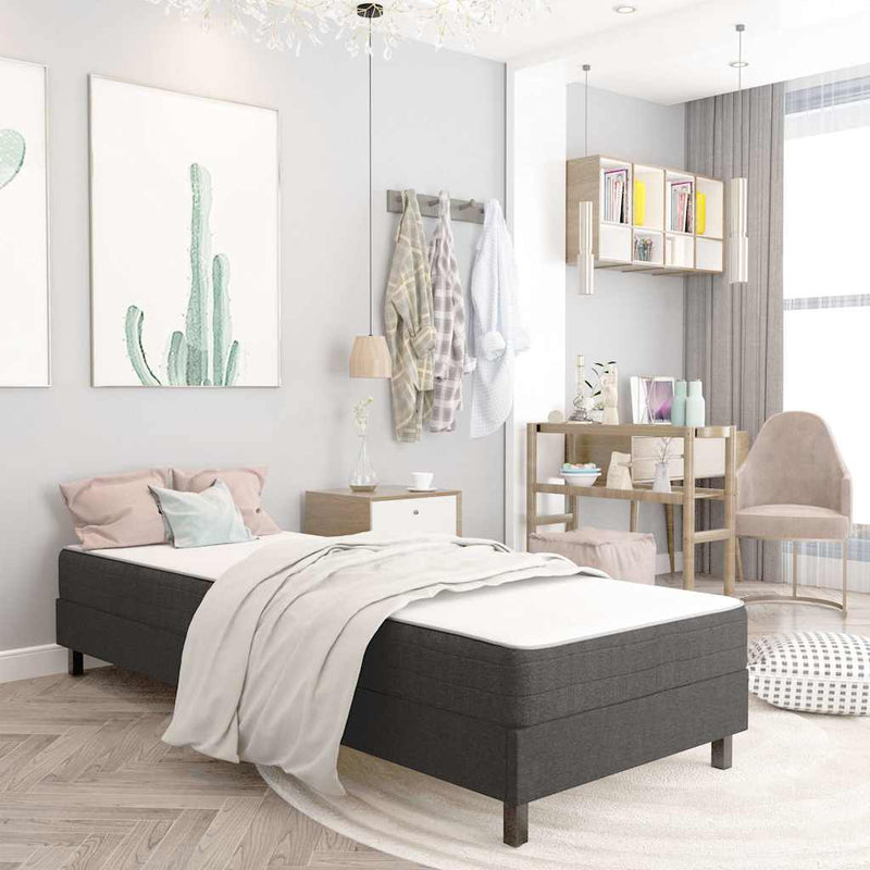 Pat continental, gri închis, 100x200 cm, material textil