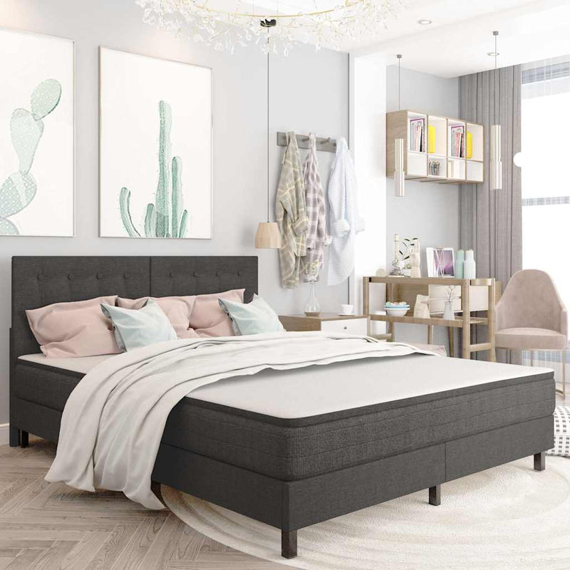 Pat continental, gri închis, 160 x 200 cm, material textil