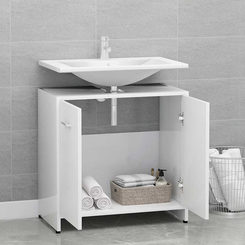 Dulap de baie, alb, 60x33x61 cm, lemn prelucrat