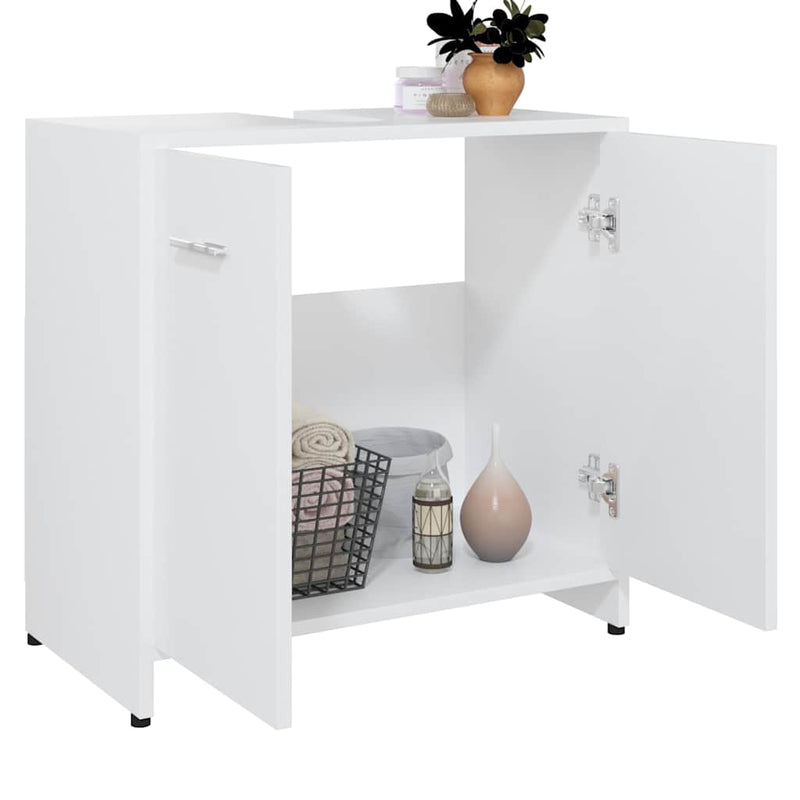 Dulap de baie, alb, 60x33x61 cm, lemn prelucrat