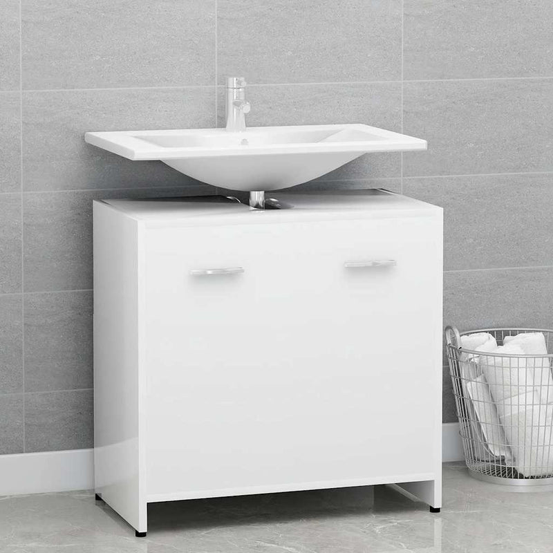 Dulap de baie, alb, 60x33x61 cm, lemn prelucrat