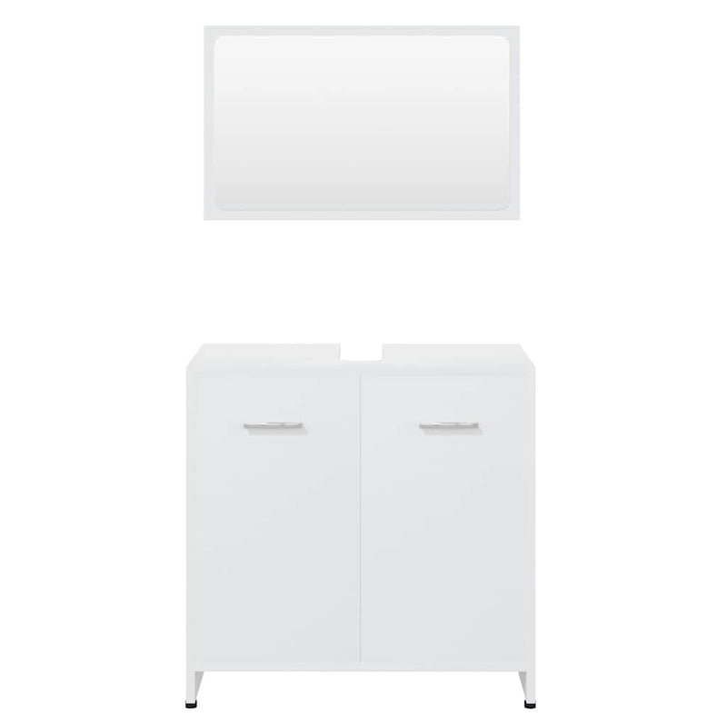 Set de mobilier de baie, alb, lemn prelucrat
