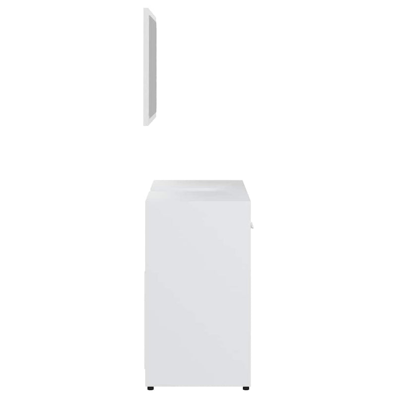Set de mobilier de baie, alb, lemn prelucrat