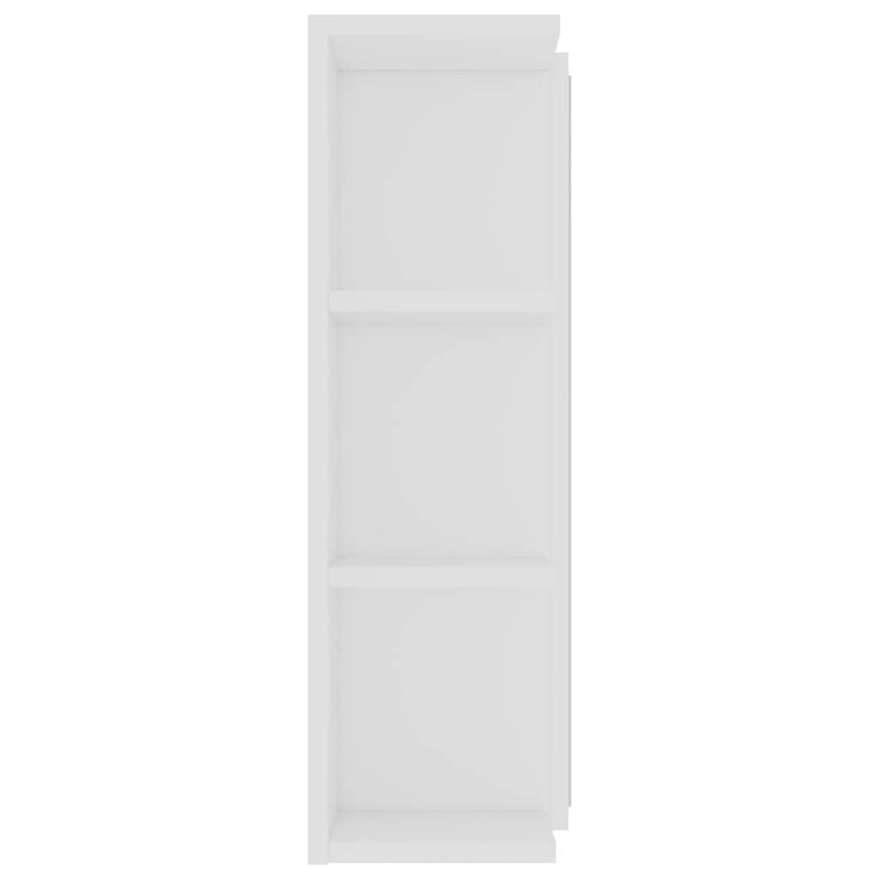 Dulap de baie cu oglindă, alb, 80x20,5x64 cm, lemn prelucrat