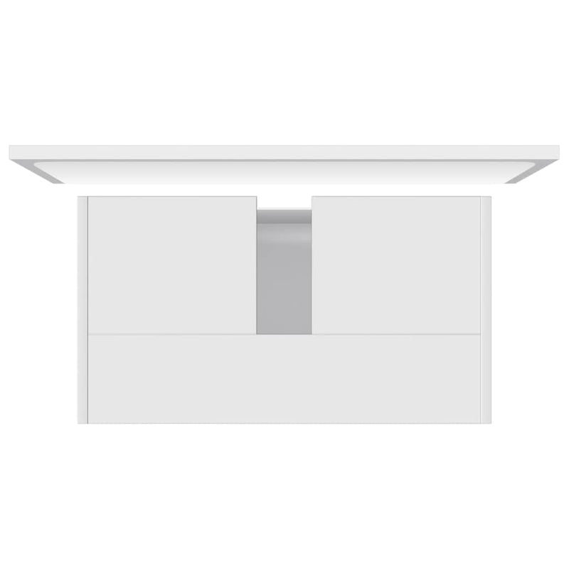Set mobilier de baie, alb, lemn prelucrat