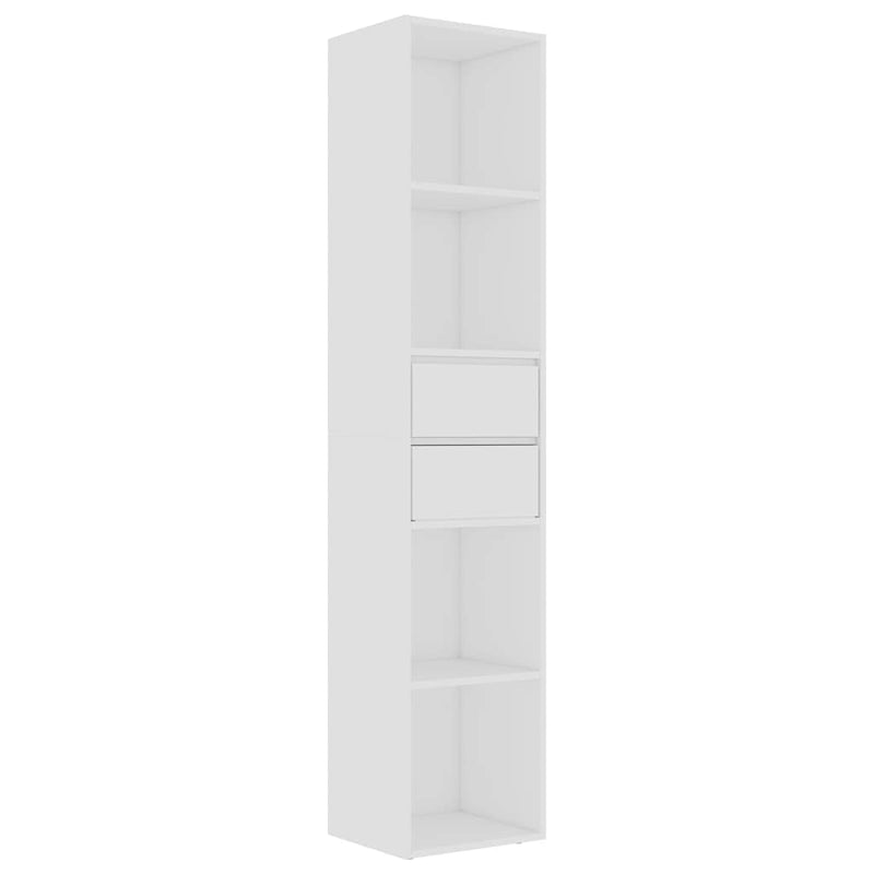 Bibliotecă, alb, 36x30x171 cm, lemn prelucrat