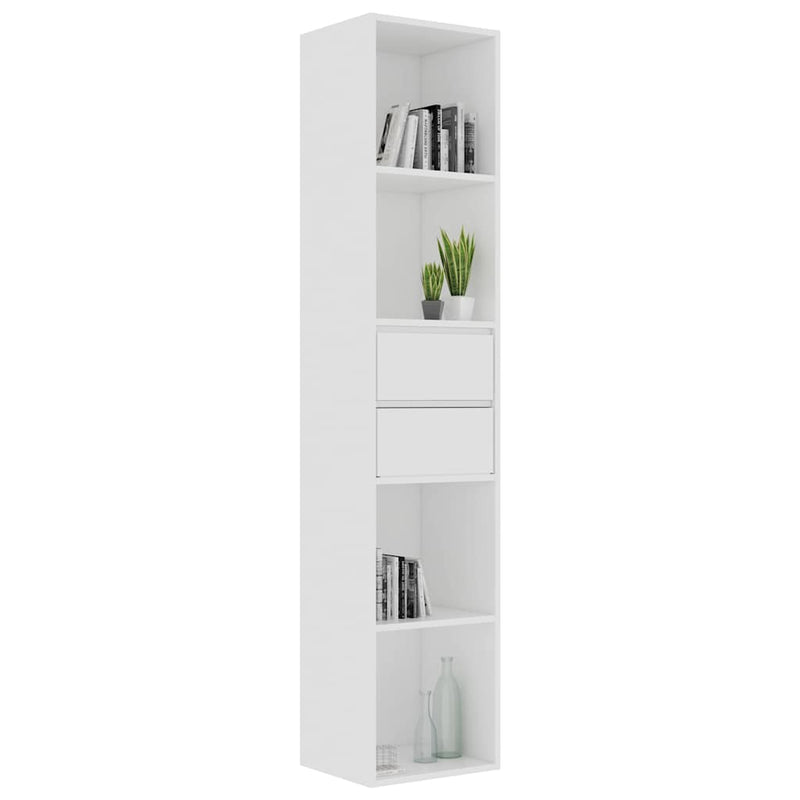 Bibliotecă, alb, 36x30x171 cm, lemn prelucrat