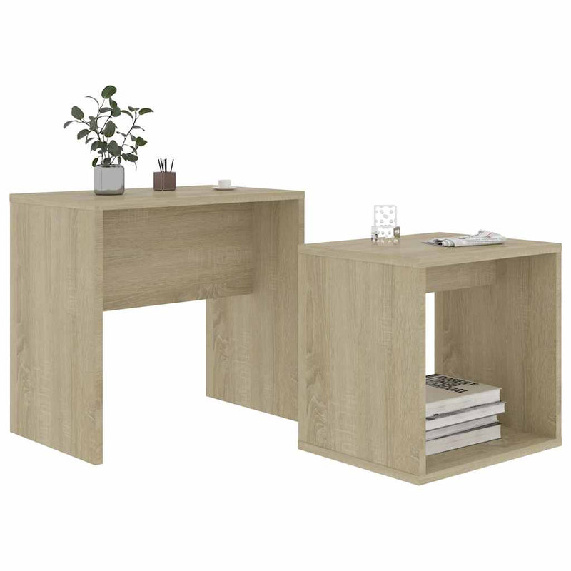 Set măsuțe de cafea, stejar Sonoma, 48x30x45 cm, lemn prelucrat