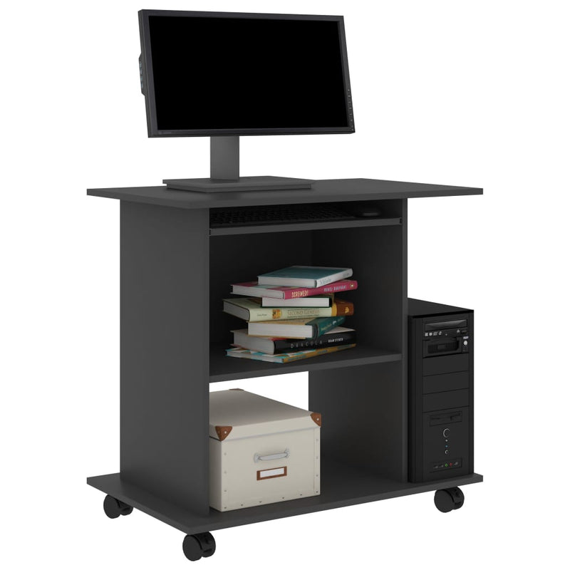 Birou de calculator, gri, 80 x 50 x 75 cm, PAL