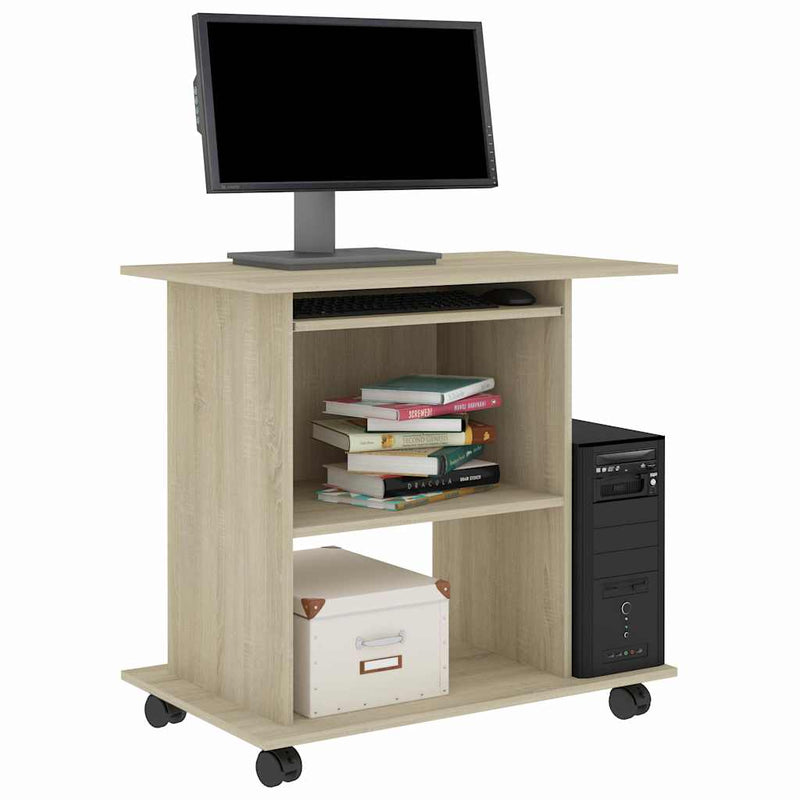 Birou computer, stejar sonoma, 80x50x75 cm, lemn prelucrat