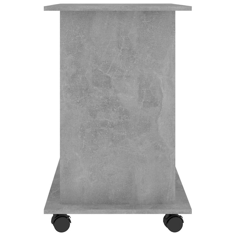 Birou de calculator, gri beton, 80x50x75 cm, lemn prelucrat