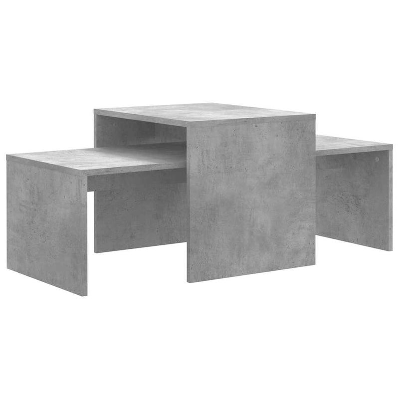 Set măsuțe de cafea, gri beton, 100x48x40 cm, lemn prelucrat