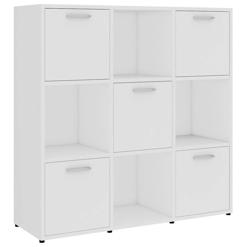 Bibliotecă, alb, 90x30x90 cm, lemn prelucrat