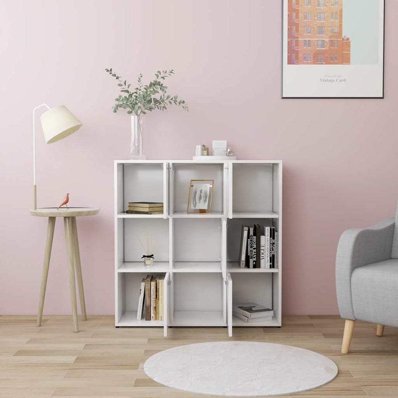 Bibliotecă, alb, 90x30x90 cm, lemn prelucrat
