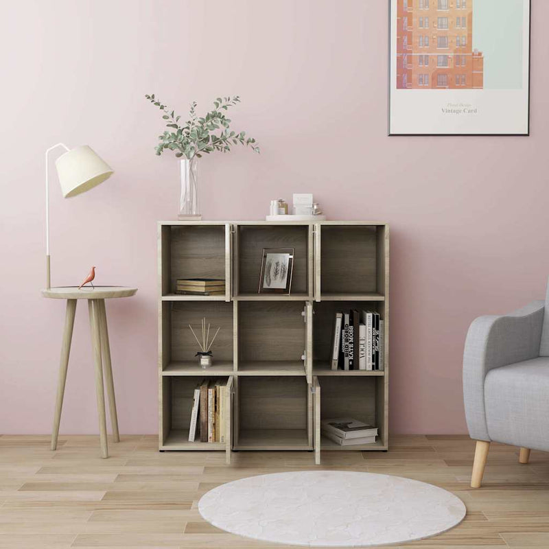 Bibliotecă, stejar Sonoma, 90 x 30 x 90 cm, lemn prelucrat