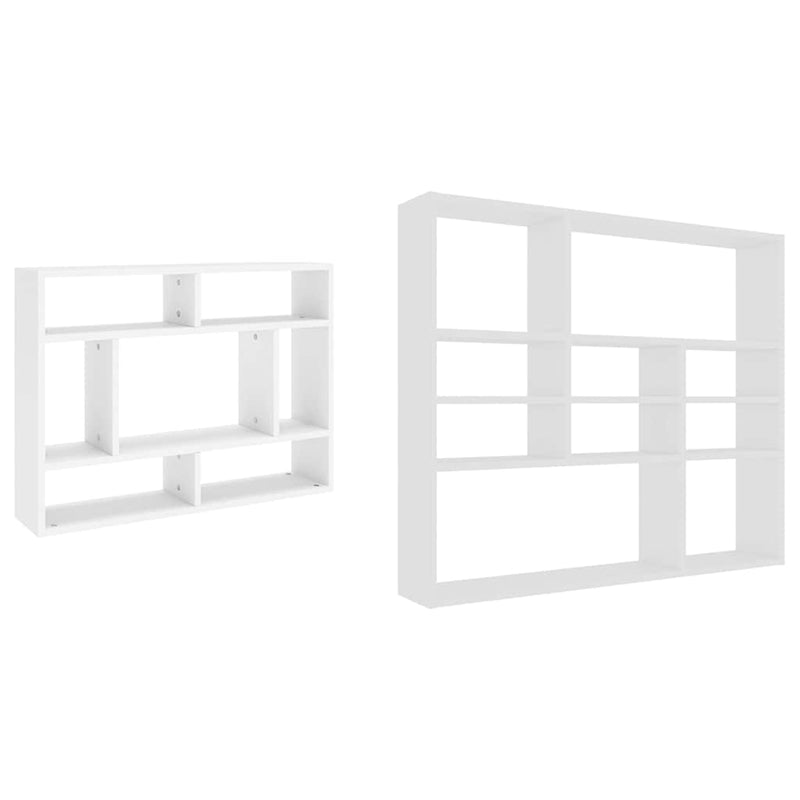 Raft de perete, alb, 90x16x78 cm, lemn prelucrat