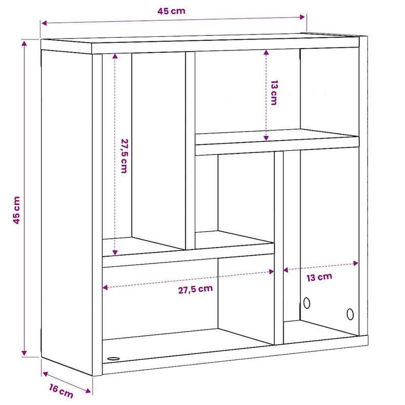Raft de perete, alb, 45 x 16 x 45 cm, lemn prelucrat