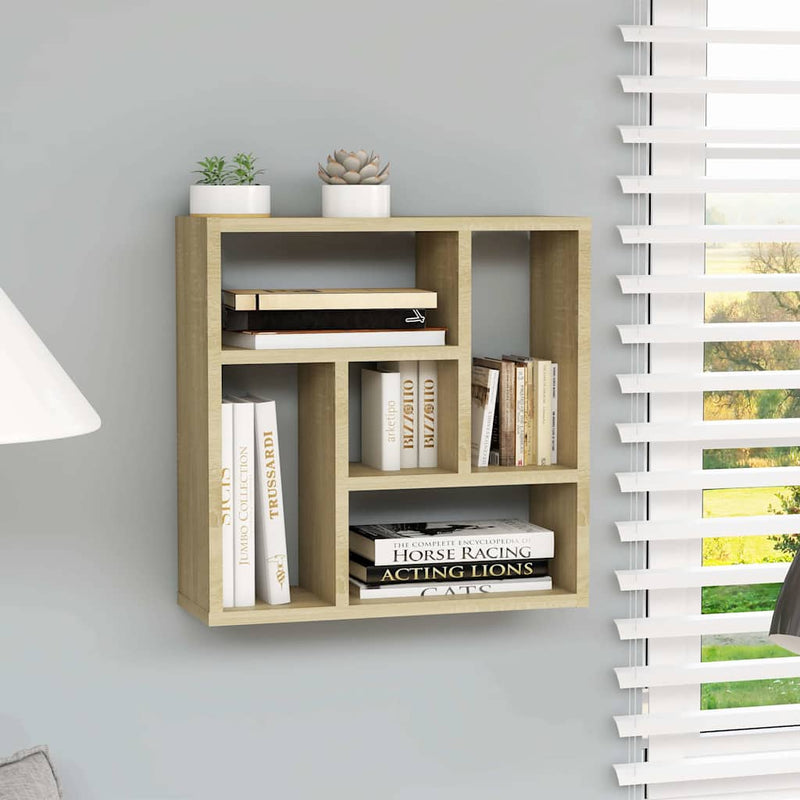 Raft de perete, stejar Sonoma, 45x16x45 cm, lemn prelucrat