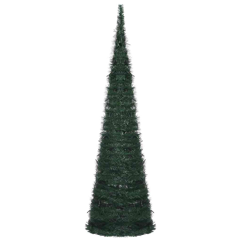 Brad șnur de Crăciun artificial pop-up pre-iluminat verde 150cm
