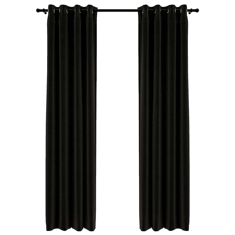 Perdele opace, aspect pânză, 2 buc., antracit, 140 x 225 cm