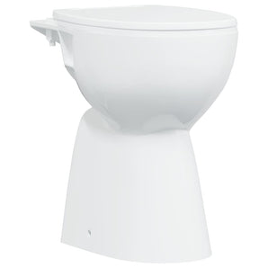 Toaletă fără bord 7 cm înălțime suplimentară închidere ușoară ceramică albă