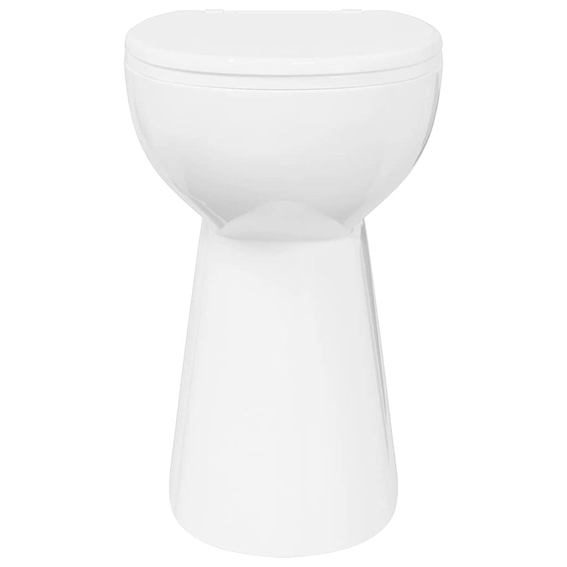 Toaletă fără bord 7 cm înălțime suplimentară închidere ușoară ceramică albă