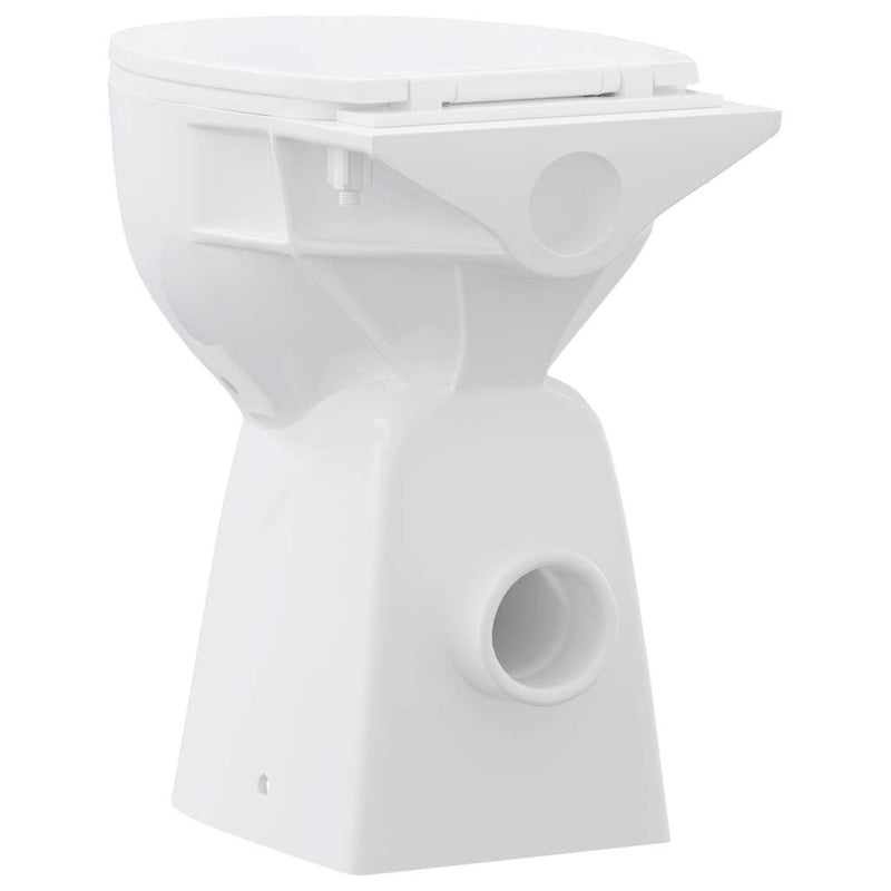 Toaletă fără bord 7 cm înălțime suplimentară închidere ușoară ceramică albă
