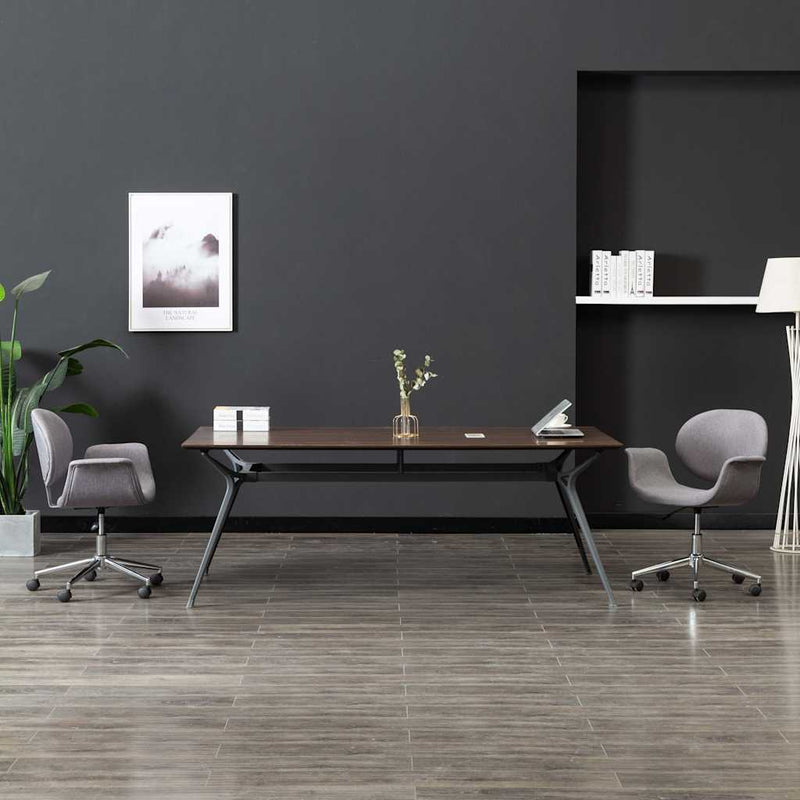 Scaun de birou pivotant, gri, material textil