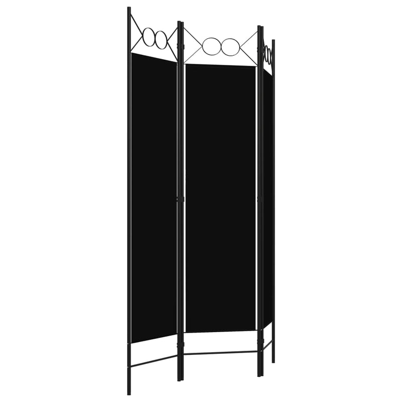 Paravan de cameră cu 3 panouri, negru, 120 x 180 cm
