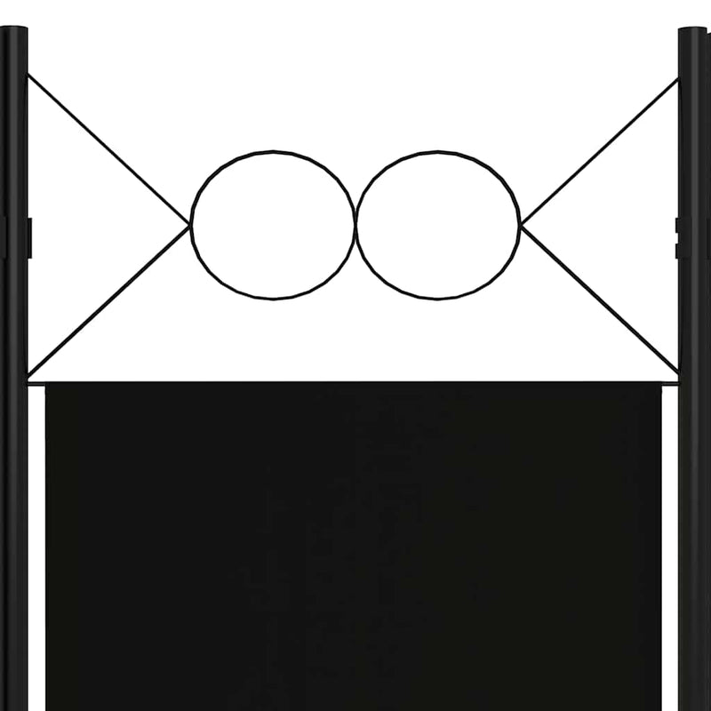 Paravan de cameră cu 3 panouri, negru, 120 x 180 cm