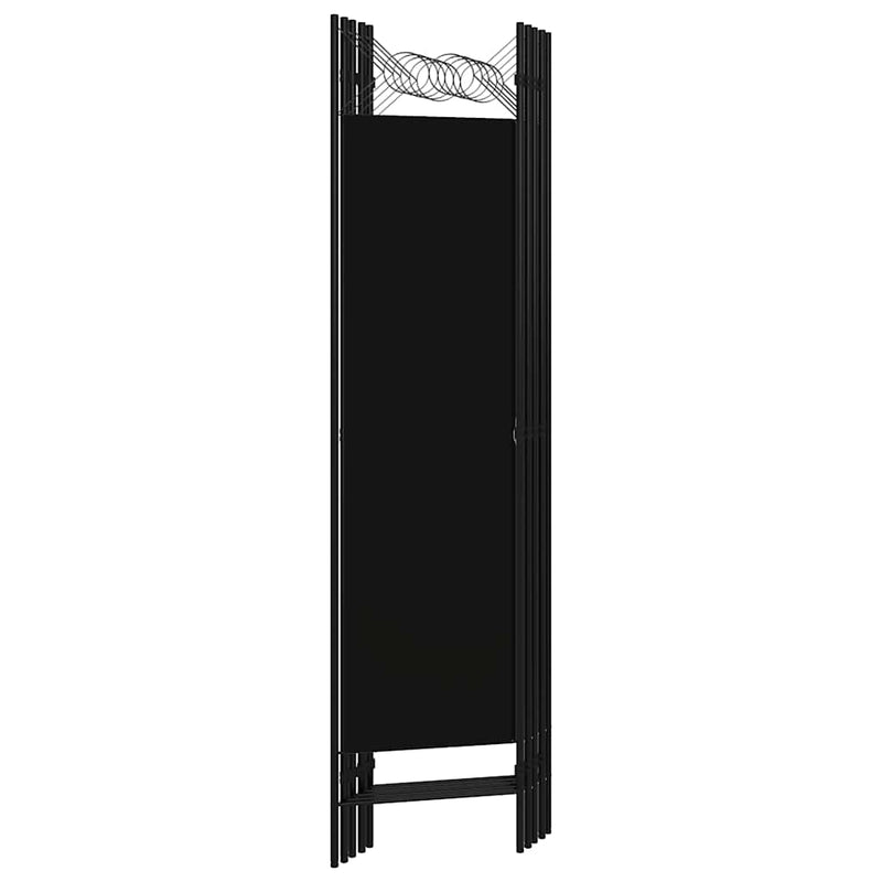 Paravan de cameră cu 5 panouri, negru, 200 x 180 cm
