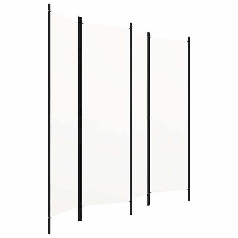 Paravan de cameră cu 4 panouri, alb, 200 x 180 cm