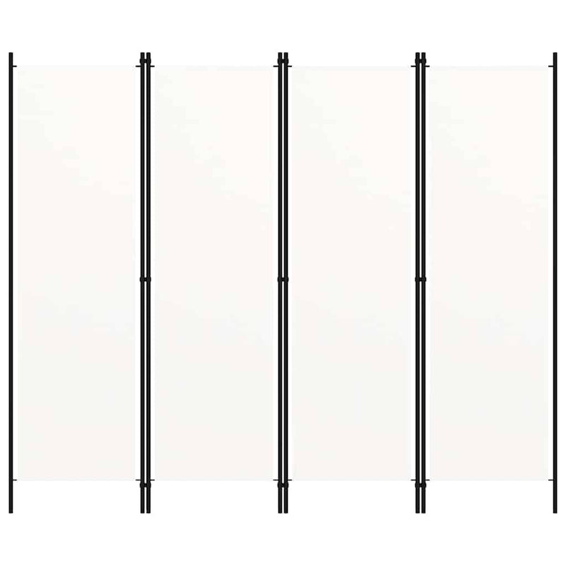 Paravan de cameră cu 4 panouri, alb, 200 x 180 cm