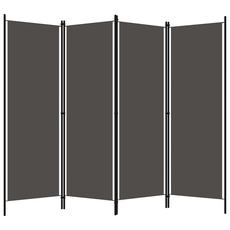 Paravan de cameră cu 4 panouri, antracit, 200 x 180 cm