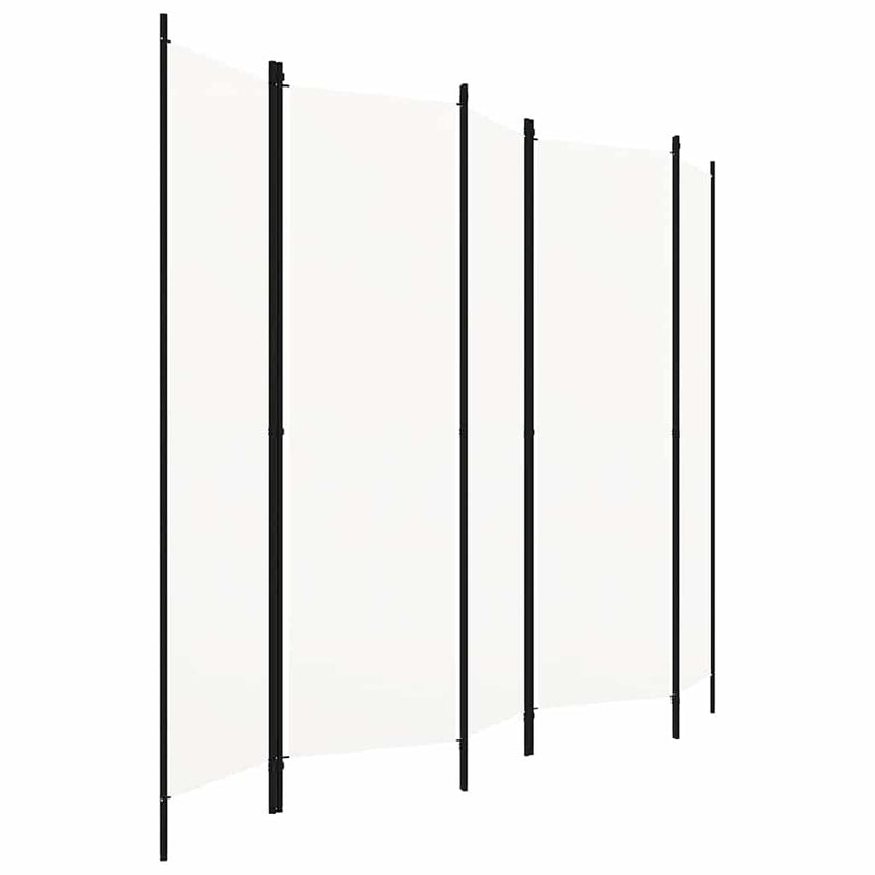 Paravan de cameră cu 5 panouri, alb, 250 x 180 cm