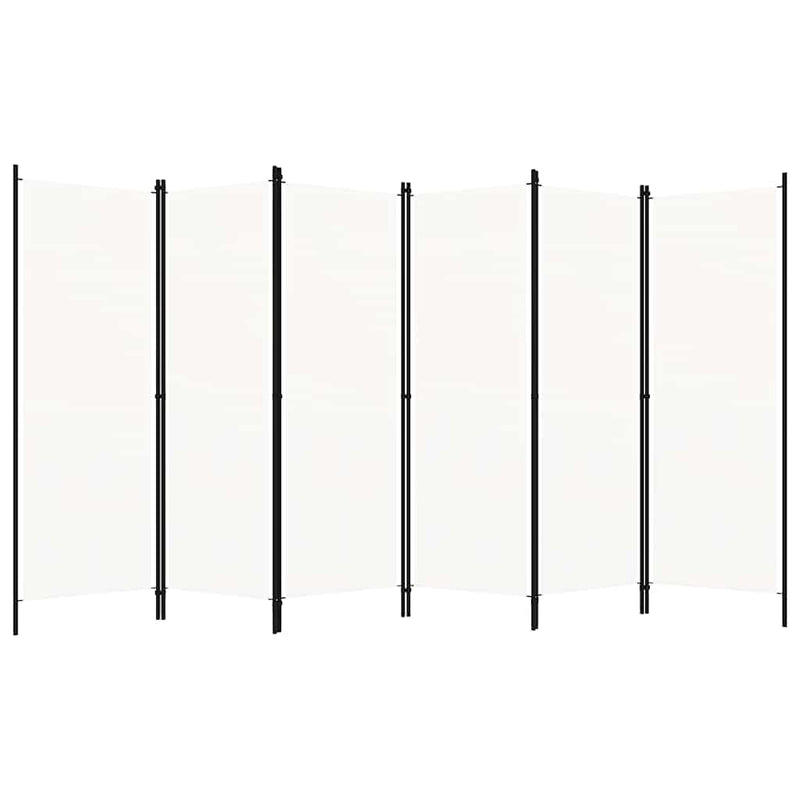 Paravan cameră cu 6 panouri, alb, 300 x 180 cm