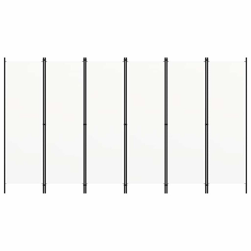 Paravan cameră cu 6 panouri, alb, 300 x 180 cm