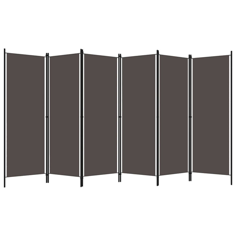 Paravan de cameră cu 6 panouri, antracit, 300 x 180 cm