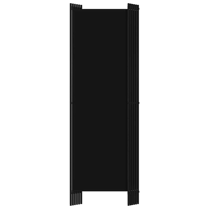 Paravan de cameră cu 6 panouri, negru, 300 x 180 cm